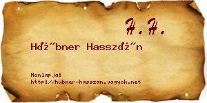 Hübner Hasszán névjegykártya